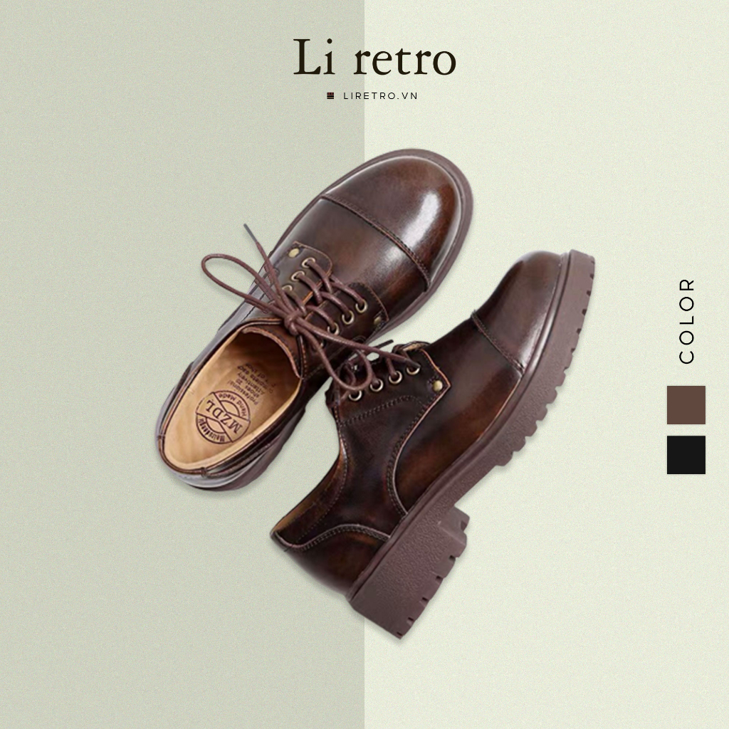 Giày Derby - Giày da nữ vintage Li retro