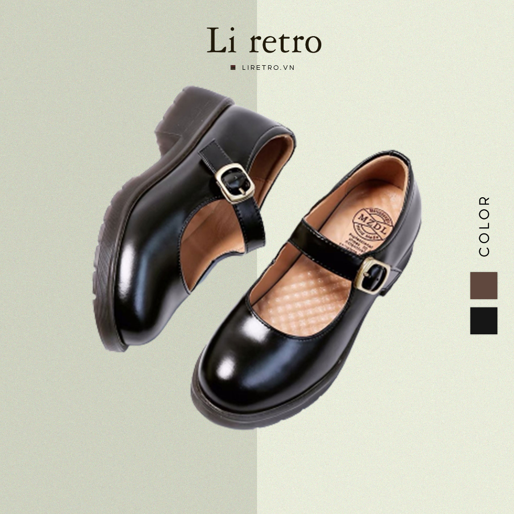 Giày Basic Mary Jane 4.5 - Giày da nữ vintage Li retro