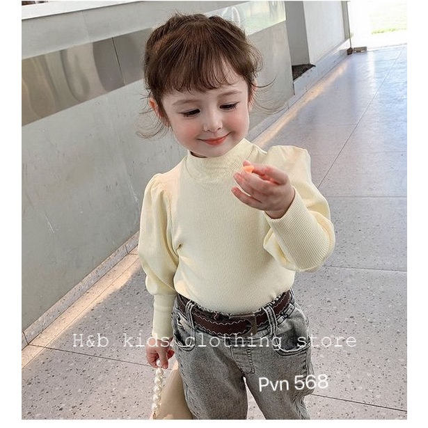 Áo thu đông cho bé gái , áo tay bồng nhung tăm xịn sò cho bé gái