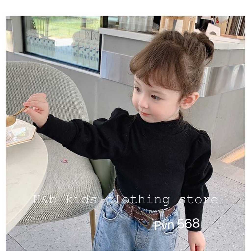 Áo thu đông cho bé gái , áo tay bồng nhung tăm xịn sò cho bé gái