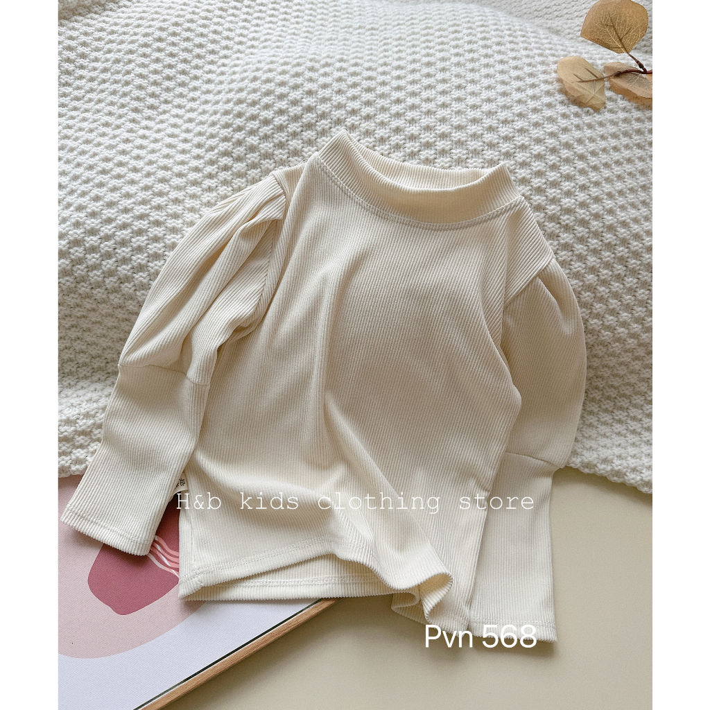 Áo thu đông cho bé gái , áo tay bồng nhung tăm xịn sò cho bé gái