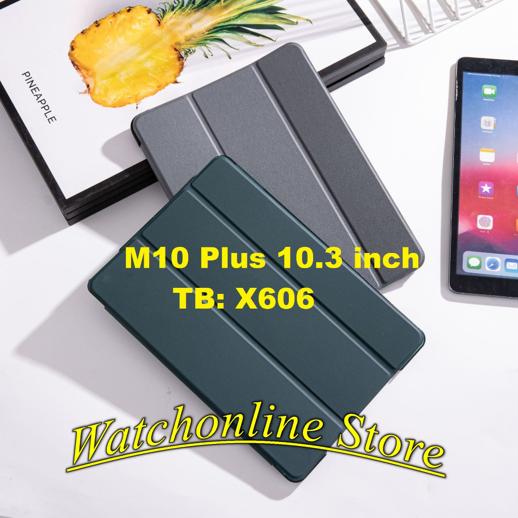 Trợ giá Bao da 2 mặt cho Lenovo Tab M10 Plus 10.3 inch X606 nắp gập lưng cứng