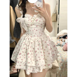 [SẴN HÀNG LOẠI 1 CÓ BIGSIZE] Váy Hai Dây Hoa Trắng Ulzzang - Kèm ảnh thật