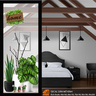Decal dán kính mờ chậu cây home - thuthaodecor