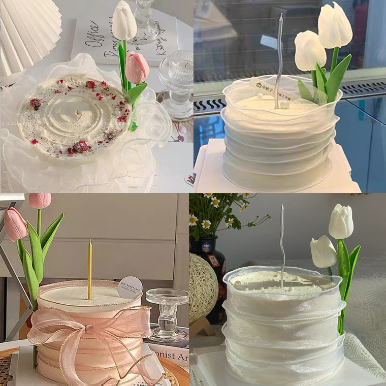 Cuộn Ruy Băng Đuôi Cá, Ruy Băng Voan Viền Sóng 9 Dài Mét Rộng 4cm Không Lõi Làm Nơ Trang Trí Bó Hoa Hộp Quà Đẹp