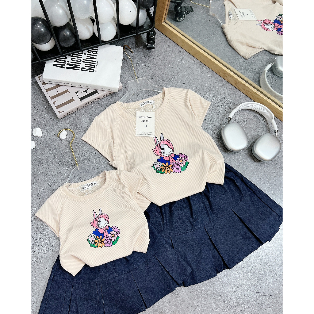 Set áo kèm chân váy bò Mẹ và Bé - B15