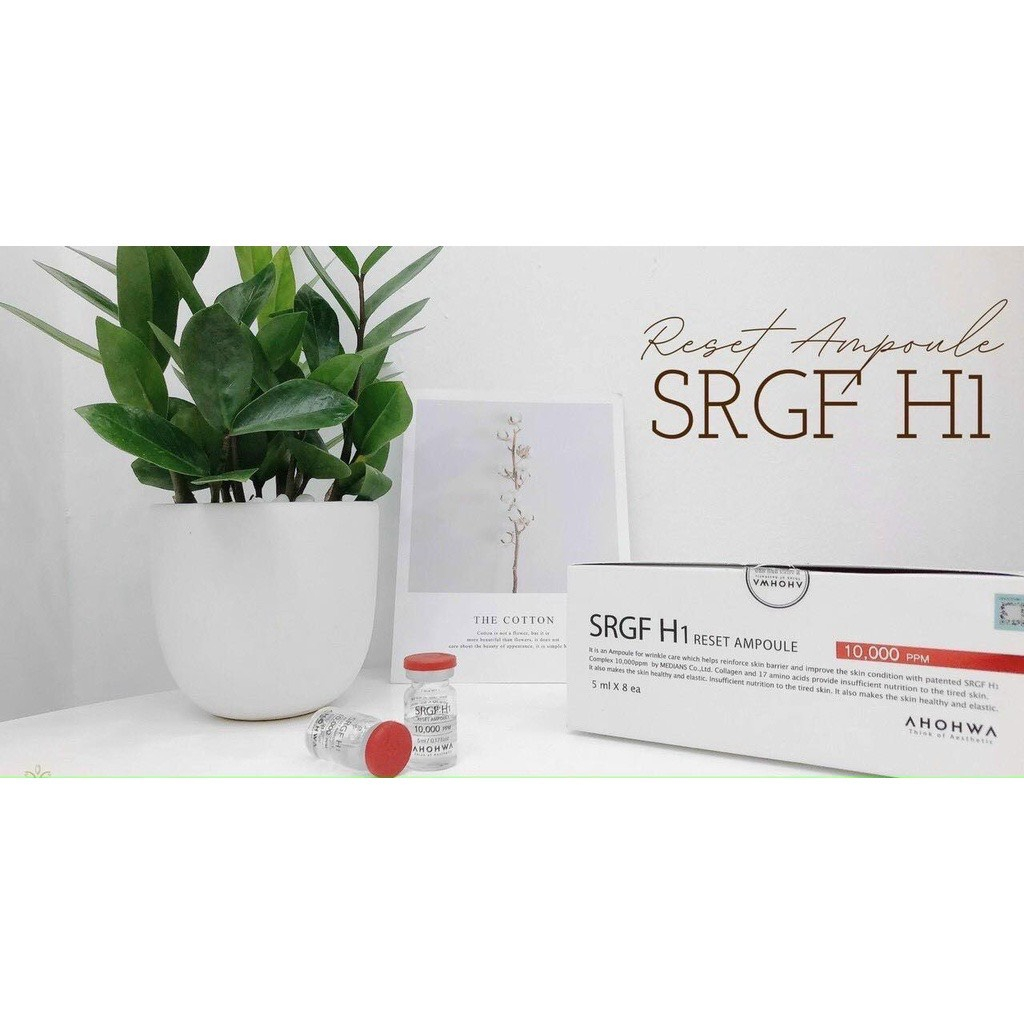 Tế Bào Gốc Phục Hồi Da AHOHAW SRGF H1 Reset Ampoule 10000PPM 1 Lọ - Kích Thích Tế Bào Mới, Trẻ Hoá Làn Da