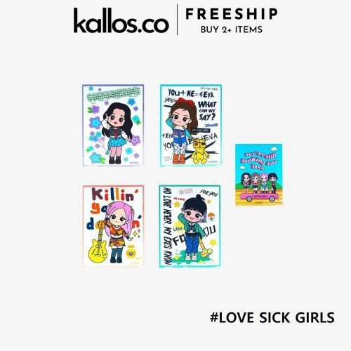 Bộ BLACKPINK 5th Anniversary Badge, L Holder, Sticker Pack, Pillow Notebook, Pouch, Tote Bag Kpop Merch - Kallos Vietnam