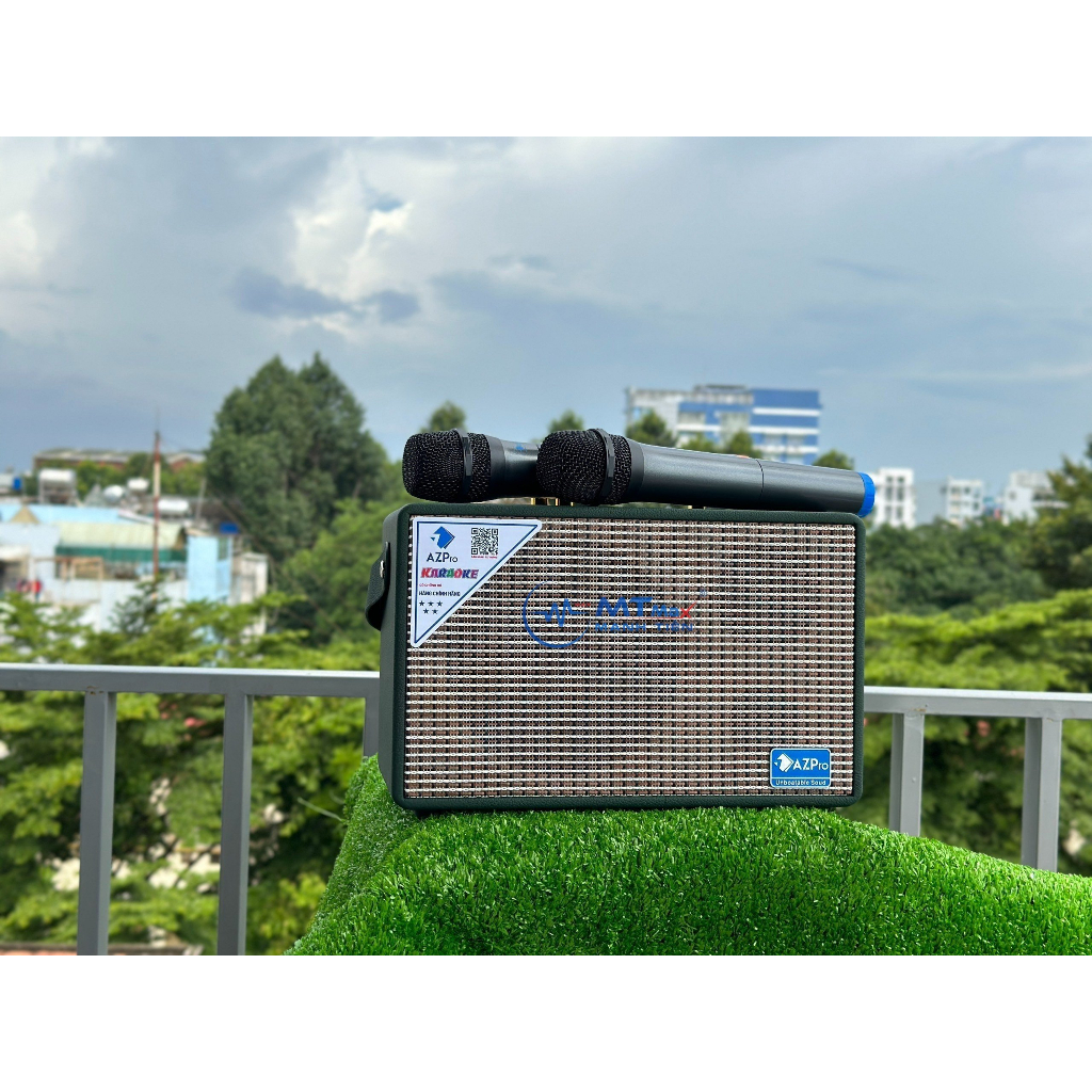 Loa Xách Tay AZPro SG06 - Đỉnh Cao Âm Thanh Cao Cấp Giá Rẻ, Tặng Kèm 2 Micro Không Dây và Chống Lăn.