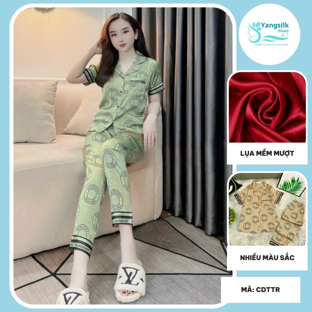 Đồ bộ nữ lụa mềm mượt, chuẩn phom dáng pijama lụa mặc nhà nhẹ nhàng thoải mái