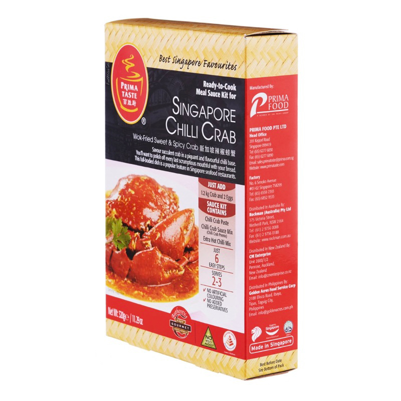 Gói gia vị sốt cay xào cua của Singapore, chili crab sauce