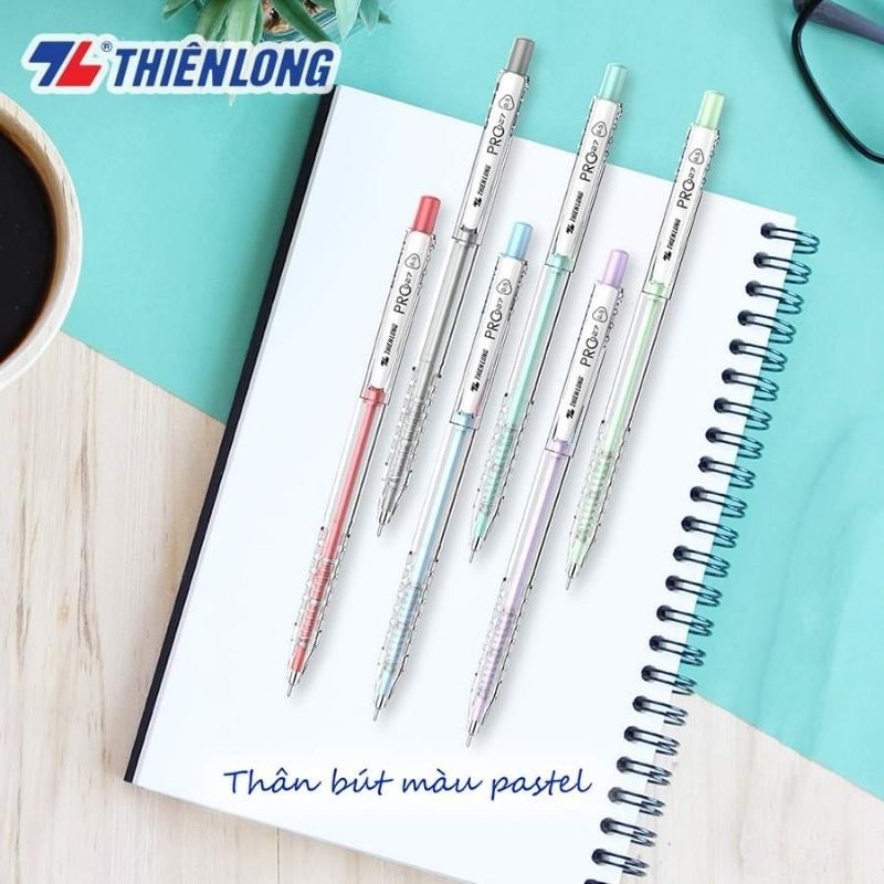 Bút Bi TL-027 Pro - Thiên Long TL-105 Mực Xanh/ Đỏ/ Đen. Đủ 3 màu