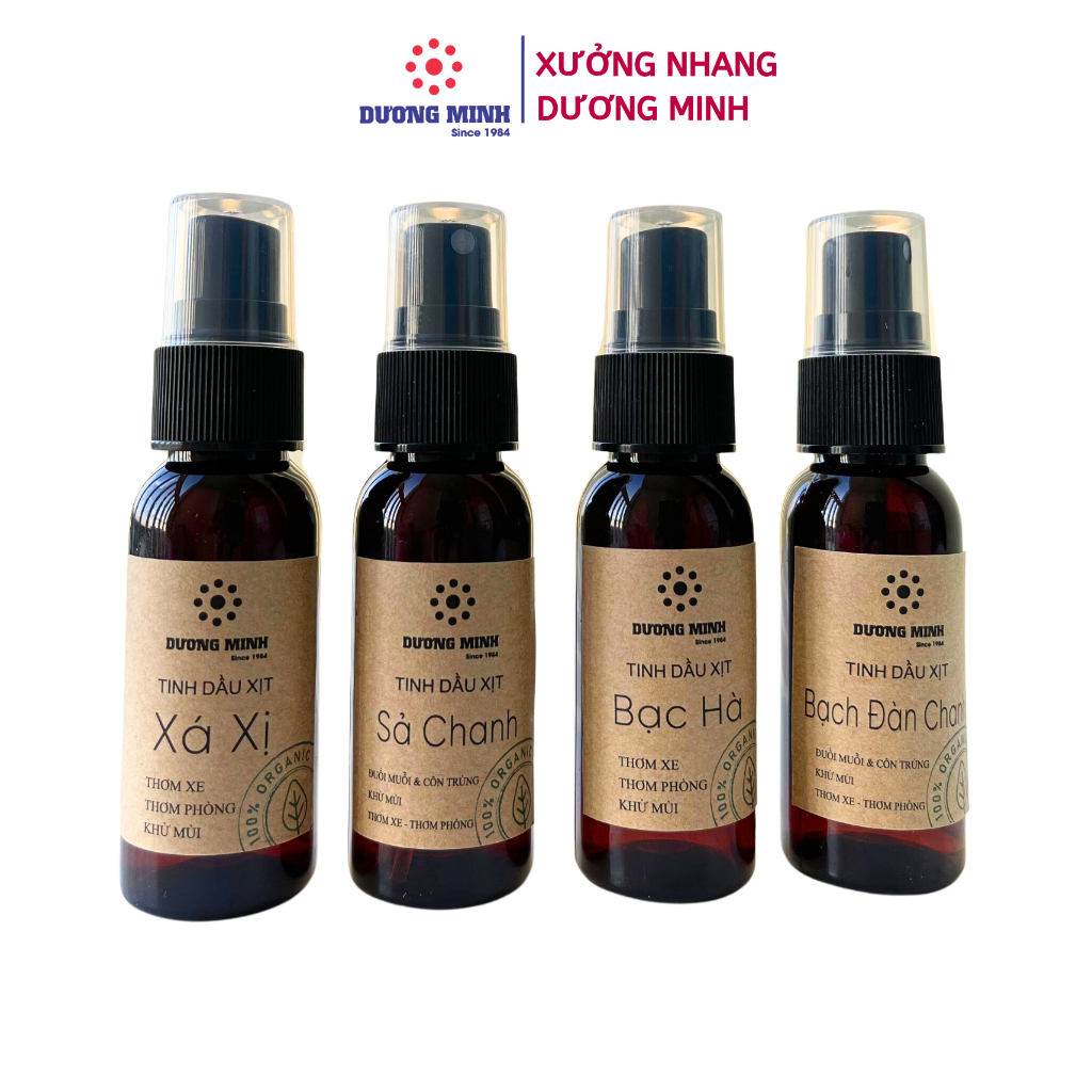 Chai xịt khử mùi thanh lọc không khí xua đuổi côn trùng Xá Xị/Bạch đàn chanh/Sả Chanh/Bạc hà 100% thành phần tự nhiên