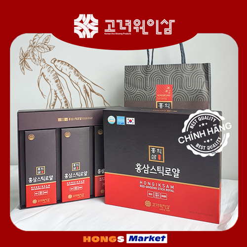 Nước hồng sâm "HONGIKSAM - Hồng Sâm Stick Royal" (30 gói/hộp) Korean One Ginseng