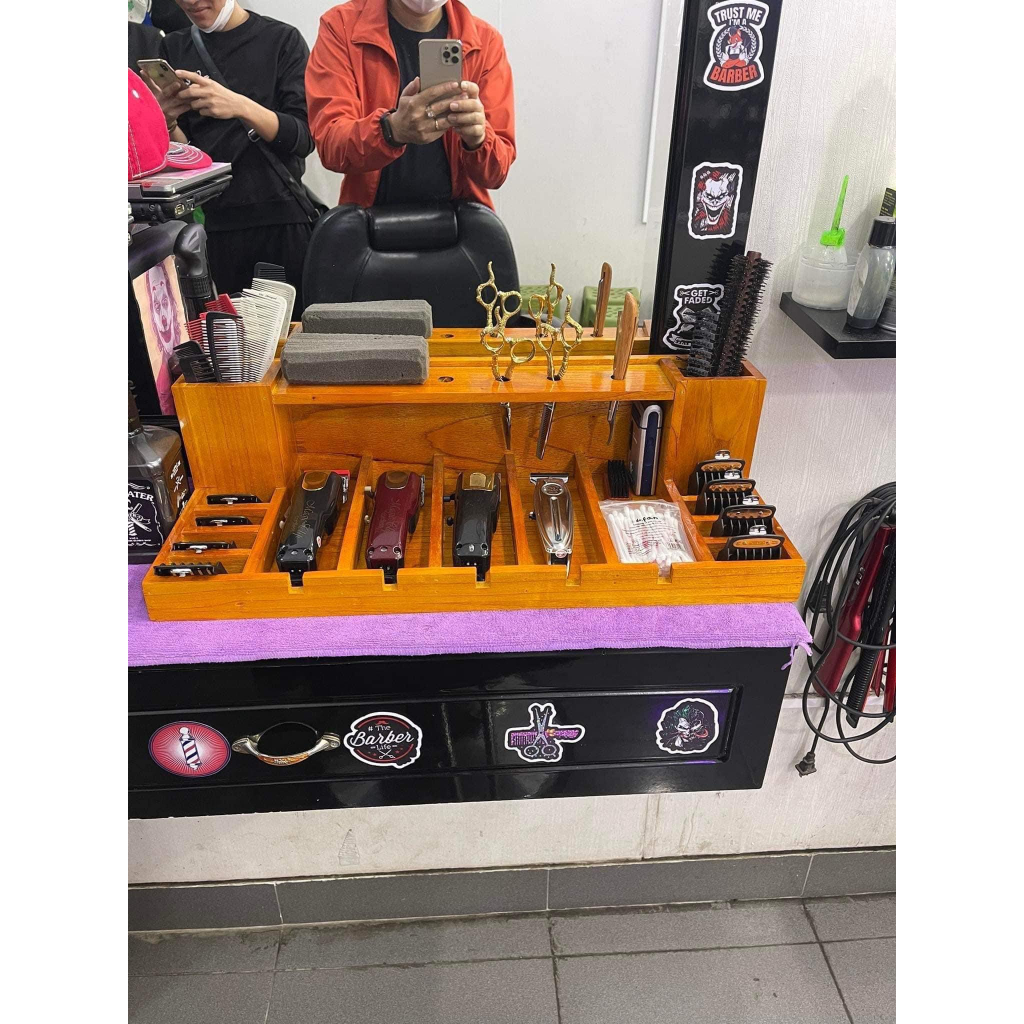 KHAY GỖ 2 ỐNG ĐỰNG TÔNG ĐƠ GỖ XOAN KT 58cm rộng 25cm