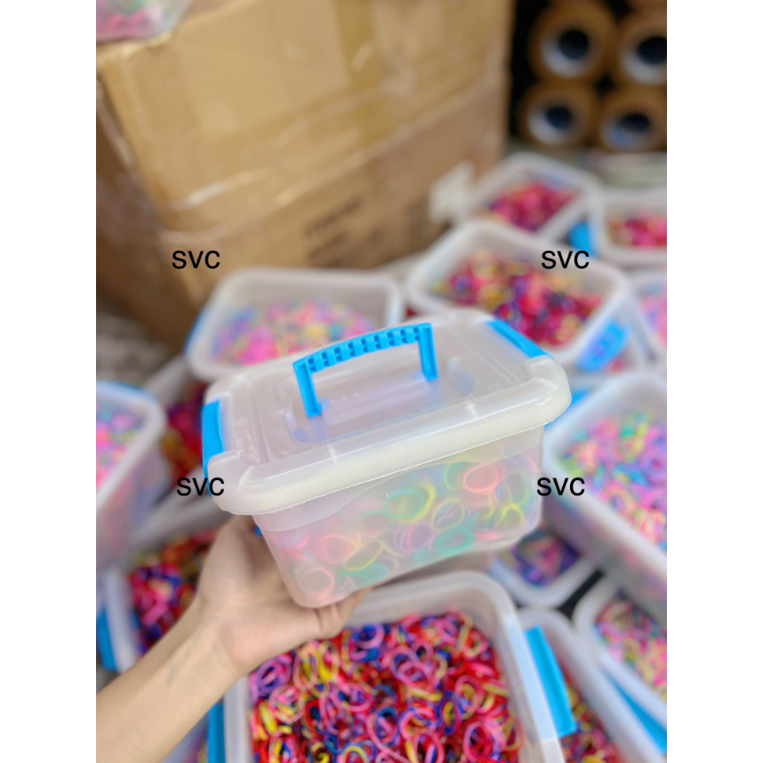4000 THUN BUỘC TÓC TẶNG KÈM THÙNG NHỰA