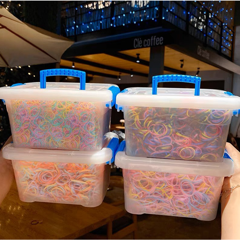 4000 THUN BUỘC TÓC TẶNG KÈM THÙNG NHỰA