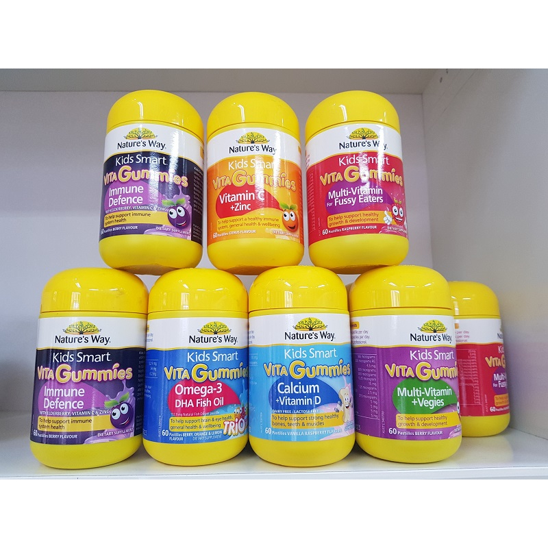 Kẹo Dẻo Các Loại Nature's Way Gummies của Úc 60 Viên