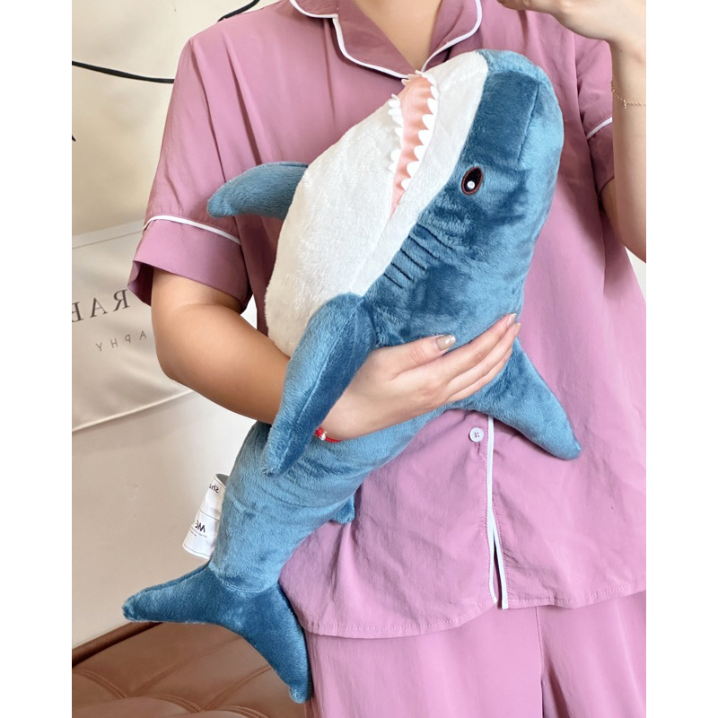 Gấu bông cá mập shark xanh size to ôm ngủ decor phòng dễ thương cho bé|Gauxinhcorner