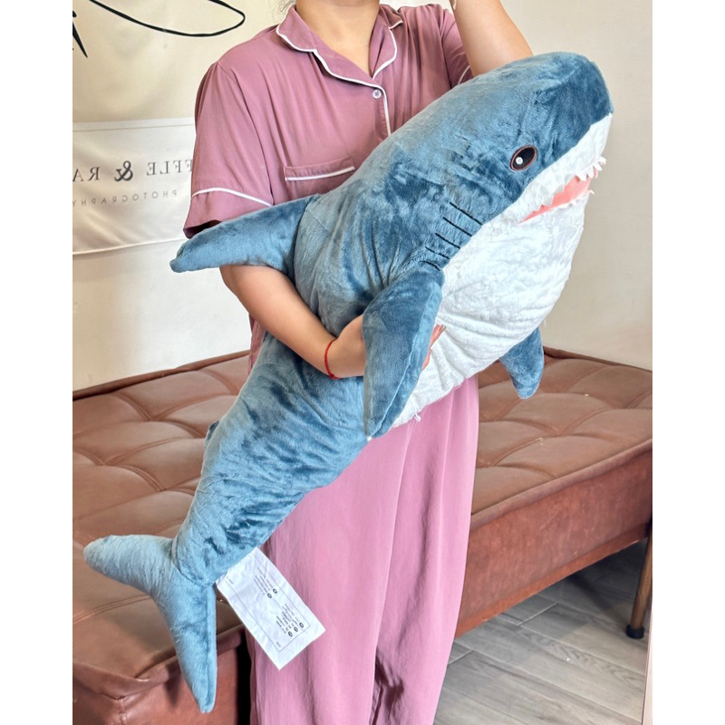 Gấu bông cá mập shark xanh size to ôm ngủ decor phòng dễ thương cho bé|Gauxinhcorner