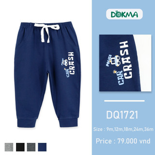 Quần cotton Dokma dài bo gấu bé trai DQ1721