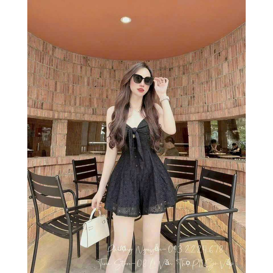 Jumpsuits Nữ ngắn áo 2 dây con thắt nơ ngực siêu quyến rũ tinh tế | BigBuy360 - bigbuy360.vn