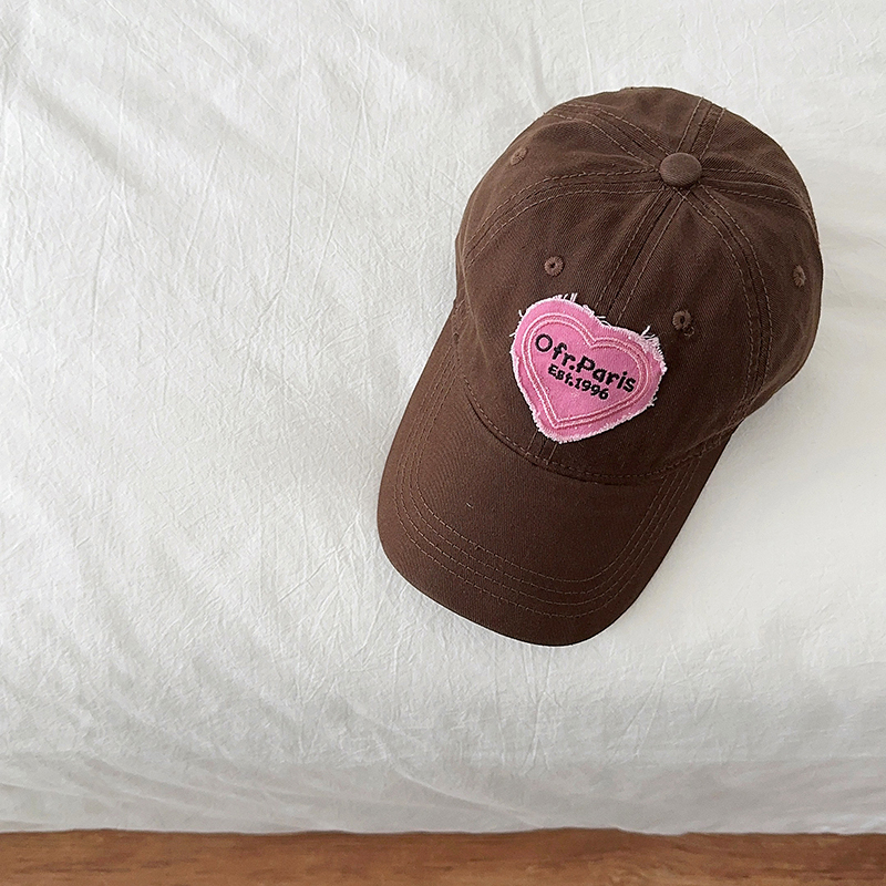 Mũ kaki thêu họa tiết trái tim xu hướng retro TA STORE