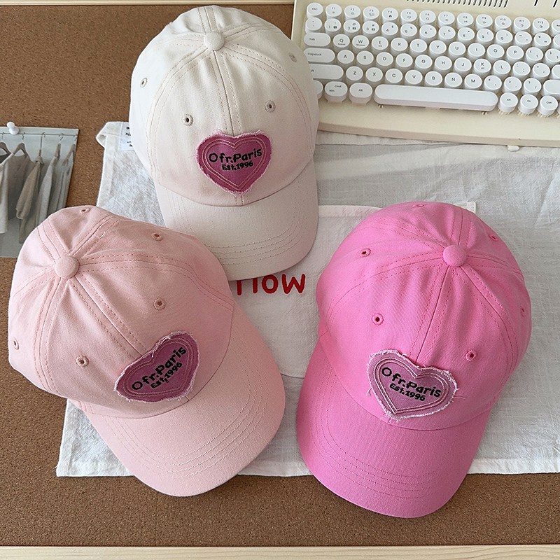 Mũ kaki thêu họa tiết trái tim xu hướng retro TA STORE