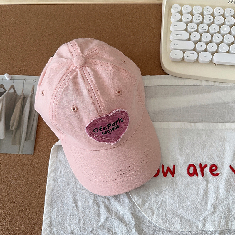 Mũ kaki thêu họa tiết trái tim xu hướng retro TA STORE