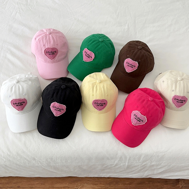 Mũ kaki thêu họa tiết trái tim xu hướng retro TA STORE