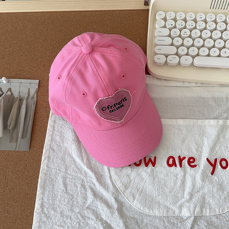 Mũ kaki thêu họa tiết trái tim xu hướng retro TA STORE