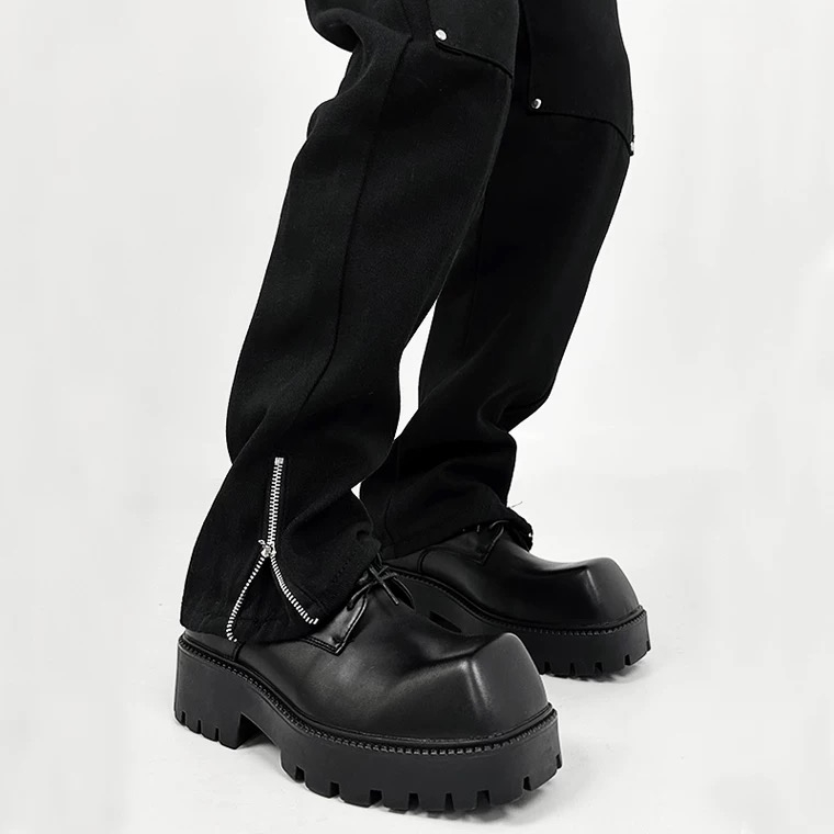 Giày Chunky Derby mũi vuông đế cao, Giày da nam HOMME tăng 5cm chiều cao 85666-R