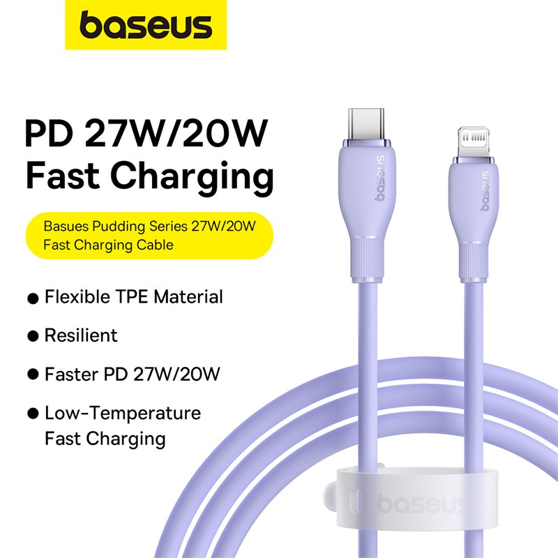 Dây sạc Baseus Pudding Series Type C 20W cho iPhone chất liệu nhựa mềm TPE