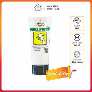  Tuýp bột bả trám khe nứt tường gỗ Bosny Wall Putty Tuýp 320g.Sử dụng trực tiếp không cần pha loãng 