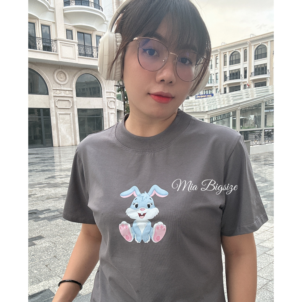 Áo baby tee thỏ hồng cotton bigsize - MiaVN