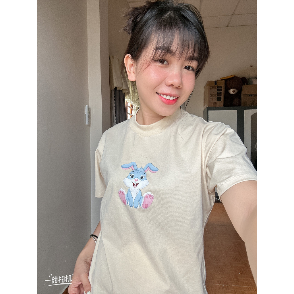 Áo baby tee thỏ hồng cotton bigsize - MiaVN