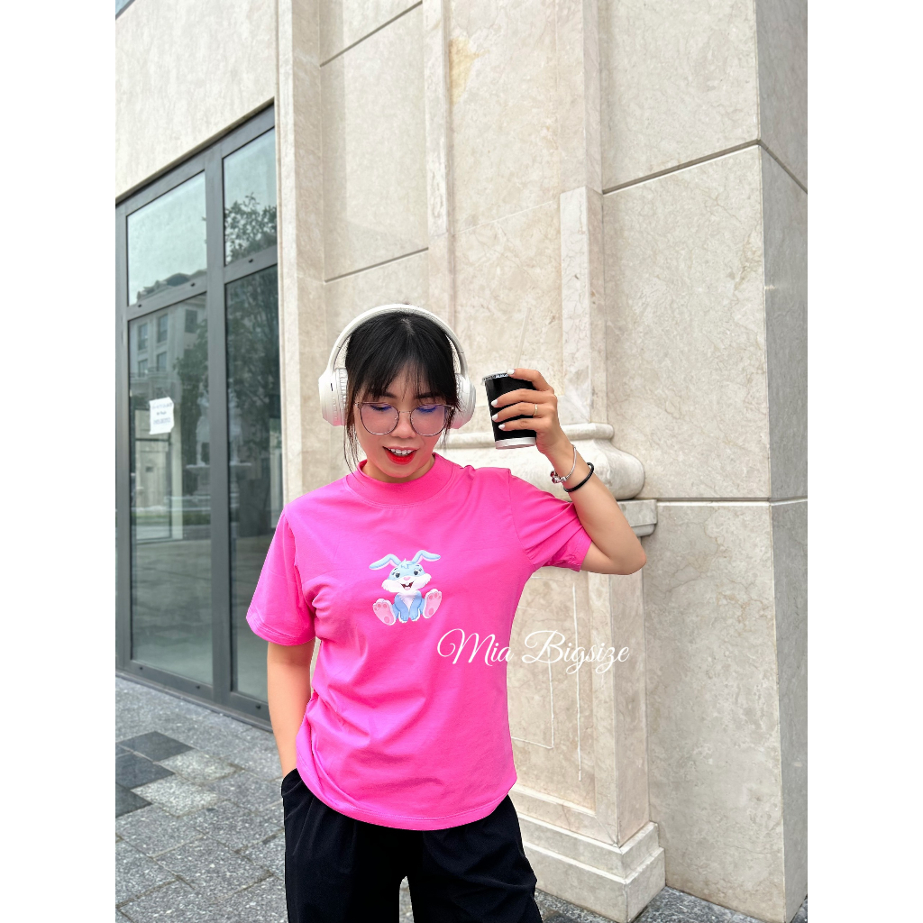 Áo baby tee thỏ hồng cotton bigsize - MiaVN