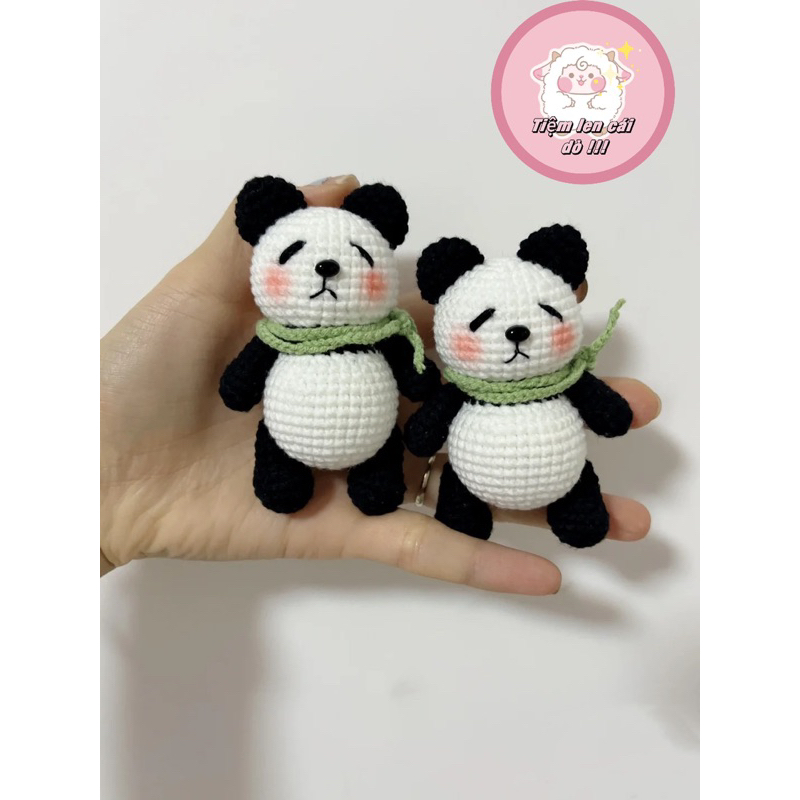 Móc khoá len gấu trúc thất tình