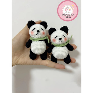 Móc khoá len gấu trúc thất tình