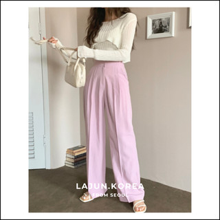 Quần Slacks Ống Rộng Linen Hàn Quốc