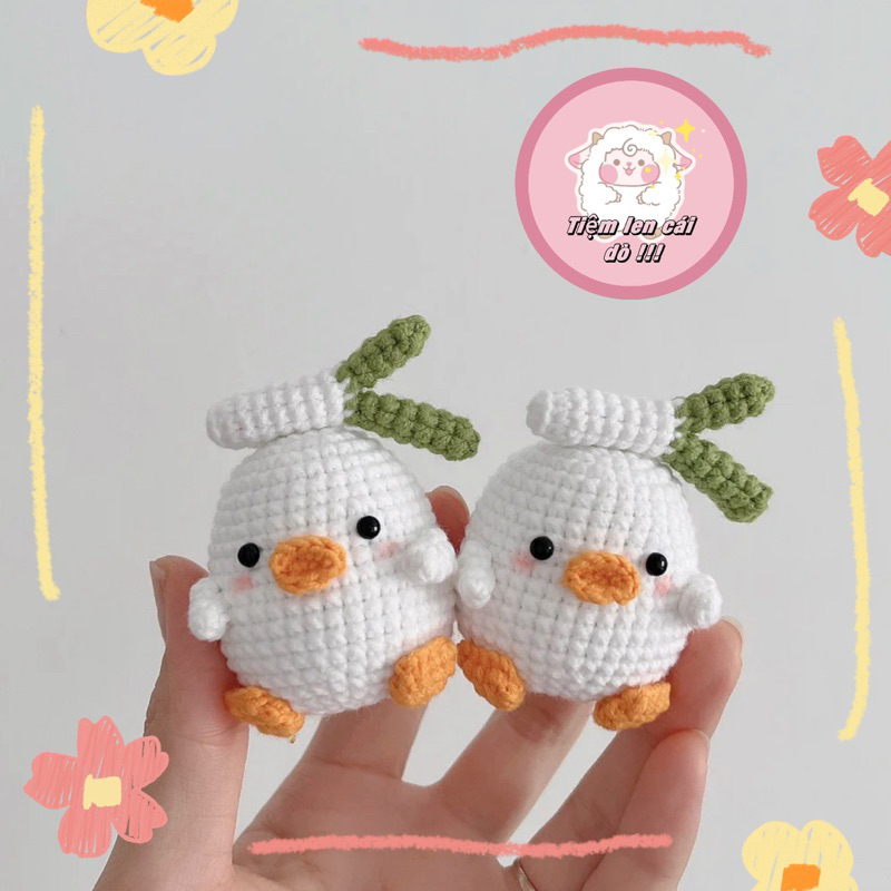 Móc khoá len bé vịt hành dễ thương