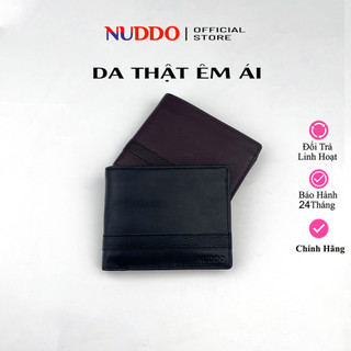 Ví Da Nam Cao Cấp Da Bò Thật, Bóp Nam Đựng Tiền Kiểu Dáng Ngang Nhỏ Gọn NUDDO _ NN003