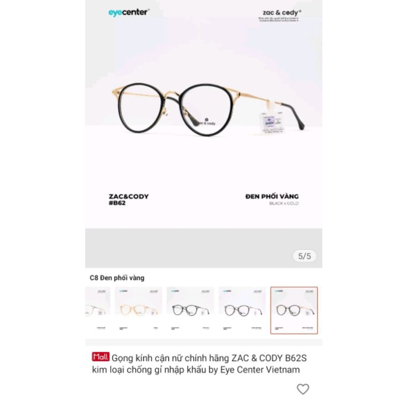 gọng kính eye center chính hãng mua nhầm màu mua 200k