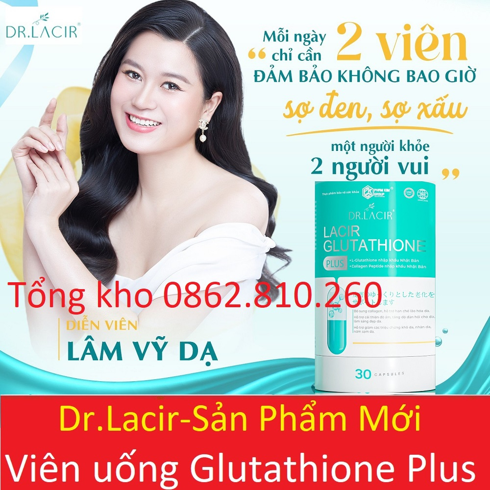 Viên uống trắng da hỗ trợ giảm nám dr lacir glutathione plus
