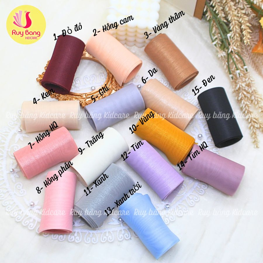 Ruy băng voan tơ HQ dùng làm nơ kẹp tóc, nơ trang trí...
