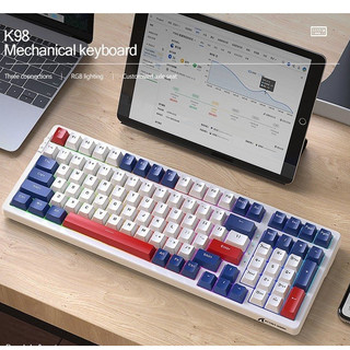 Bàn phím cơ bluetooth không dây full size k98bt led rgb có hotswap