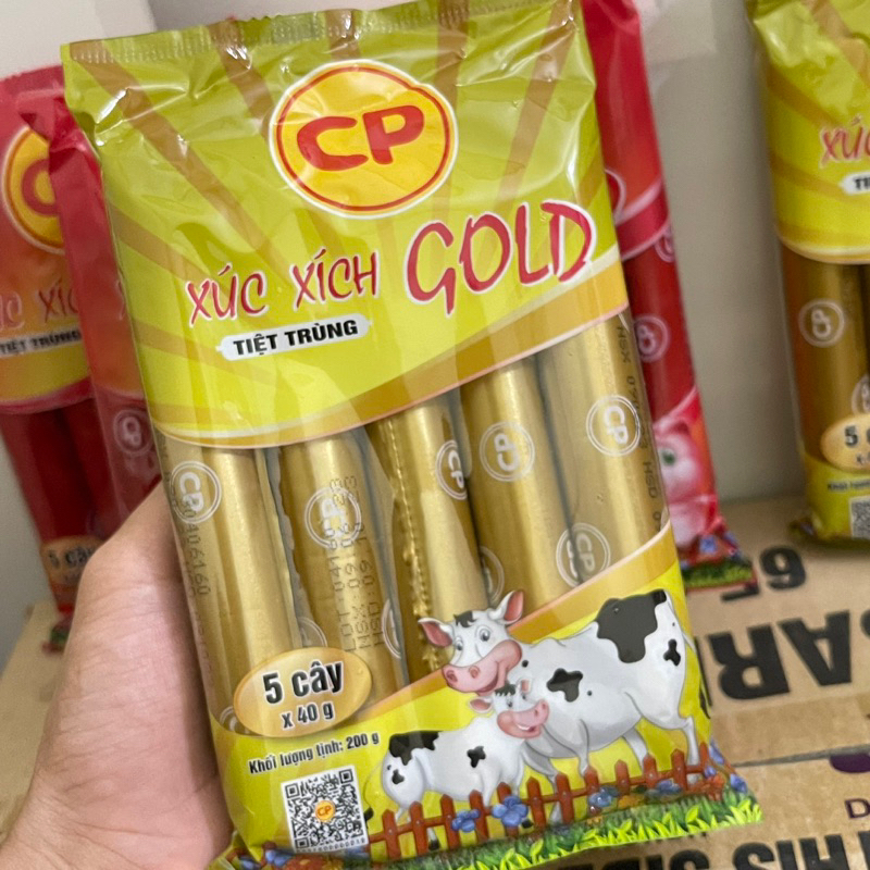 Xúc xích tiệt trùng CP gói 200g bò, heo