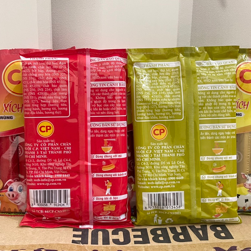 Xúc xích tiệt trùng CP gói 200g bò, heo