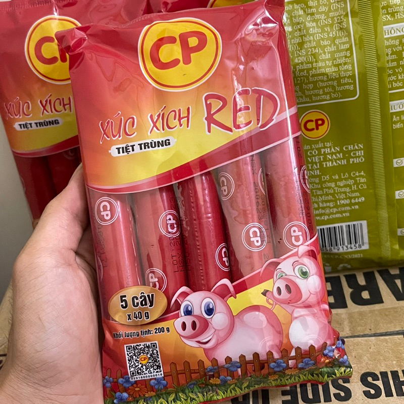 Xúc xích tiệt trùng CP gói 200g bò, heo
