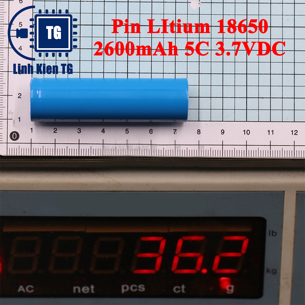 Pin LItium 18650 2600mAh 5C 3.7VDC